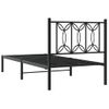 Cama Individual | Cama Para Adultos | Estructura De Cama Con Cabecero Metal Negro 75x190 Cm Cfw5521478