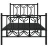 Cama Individual | Cama Para Adultos | Estructura De Cama Con Cabecero Y Estribo Metal Negro 75x190 Cm Cfw1057538