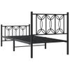 Cama Individual | Cama Para Adultos | Estructura De Cama Con Cabecero Y Estribo Metal Negro 75x190 Cm Cfw1057538