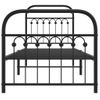 Cama Individual | Cama Para Adultos | Estructura De Cama Con Cabecero Y Estribo Metal Negro 75x190 Cm Cfw4406597