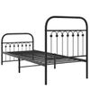 Cama Individual | Cama Para Adultos | Estructura De Cama Con Cabecero Y Estribo Metal Negro 75x190 Cm Cfw4406597