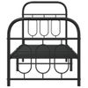 Cama Individual | Cama Para Adultos | Estructura De Cama Con Cabecero Y Estribo Metal Negro 75x190 Cm Cfw2784829