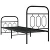 Cama Individual | Cama Para Adultos | Estructura De Cama Con Cabecero Y Estribo Metal Negro 75x190 Cm Cfw2784829