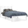 Cama Individual | Cama Para Adultos | Estructura De Cama De Metal Con Cabecero Blanco 107x203 Cm Cfw7426694