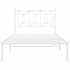 Cama Individual | Cama Para Adultos | Estructura De Cama De Metal Con Cabecero Blanco 107x203 Cm Cfw7426694