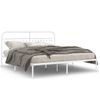 Cama Doble | Cama Para Adultos | Estructura De Cama De Metal Con Cabecero Blanco 183x203 Cm Cfw1764608