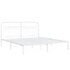 Cama Doble | Cama Para Adultos | Estructura De Cama De Metal Con Cabecero Blanco 183x203 Cm Cfw1764608