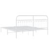 Cama Doble | Cama Para Adultos | Estructura De Cama De Metal Con Cabecero Blanco 183x203 Cm Cfw1764608