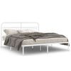 Cama Doble | Cama Para Adultos | Estructura De Cama De Metal Con Cabecero Blanco 183x213 Cm Cfw7775074