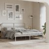 Cama Doble | Cama Para Adultos | Estructura De Cama De Metal Con Cabecero Blanco 183x213 Cm Cfw7775074