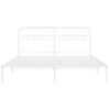 Cama Doble | Cama Para Adultos | Estructura De Cama De Metal Con Cabecero Blanco 183x213 Cm Cfw7775074