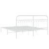 Cama Doble | Cama Para Adultos | Estructura De Cama De Metal Con Cabecero Blanco 183x213 Cm Cfw7775074