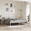 Cama Doble | Cama Para Adultos | Estructura De Cama De Metal Con Cabecero Blanco 183x213 Cm Cfw5963750