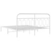 Cama Doble | Cama Para Adultos | Estructura De Cama De Metal Con Cabecero Blanco 183x213 Cm Cfw5963750