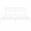 Cama Doble | Cama Para Adultos | Estructura De Cama De Metal Con Cabecero Blanco 193x203 Cm Cfw1778241