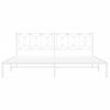 Cama Doble | Cama Para Adultos | Estructura De Cama De Metal Con Cabecero Blanco 193x203 Cm Cfw5678505