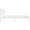 Cama Doble | Cama Para Adultos | Estructura De Cama De Metal Con Cabecero Blanco 193x203 Cm Cfw5678505