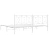 Cama Doble | Cama Para Adultos | Estructura De Cama De Metal Con Cabecero Blanco 193x203 Cm Cfw5678505