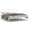 Cama Doble | Cama Para Adultos | Estructura De Cama De Metal Con Cabecero Blanco 193x203 Cm Cfw3169396