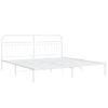 Cama Doble | Cama Para Adultos | Estructura De Cama De Metal Con Cabecero Blanco 193x203 Cm Cfw3169396