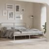 Cama Doble | Cama Para Adultos | Estructura De Cama De Metal Con Cabecero Blanco 193x203 Cm Cfw3169396