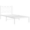 Cama Individual | Cama Para Adultos | Estructura De Cama De Metal Con Cabecero Blanco 75x190 Cm Cfw4636688