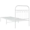 Cama Individual | Cama Para Adultos | Estructura De Cama De Metal Con Cabecero Blanco 75x190 Cm Cfw4004417