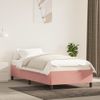 Cama Individual | Cama Para Adultos | Estructura De Cama De Terciopelo Rosa 90x190 Cm Cfw7198210