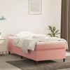 Cama Individual | Cama Para Adultos | Estructura De Cama De Terciopelo Rosa 90x190 Cm Cfw9050641