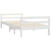 Cama Individual | Cama Para Adultos | Estructura De Cama Madera Maciza De Pino Blanco 75x190 Cm Cfw8294204