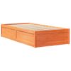 Cama Individual | Cama Para Adultos | Estructura De Cama Madera Maciza De Pino Marrón Cera 75x190 Cm Cfw8888478