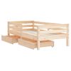 Cama Individual | Estructura De Cama Para Niños Con Cajones Madera Pino 70x140 Cm Cfw8725492