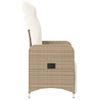 Silla De Jardín | Silla De Exterior | Sillón Reclinable Con Cojines Ratán Sintético Beige Cfw5251040