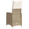 Silla De Jardín | Silla De Exterior | Sillón Reclinable Con Cojines Ratán Sintético Beige Cfw5251040