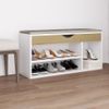 Banco Zapatero | Mueble Zapato Moderno | Armario Zapatero Con Cojín Madera Ingeniería Blanco/roble Sonoma Cfw5511393