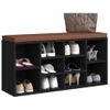 Banco Zapatero | Mueble Zapato Moderno | Armario Zapatero De Madera Contrachapada Negro 103x30x48 Cm Cfw7860317