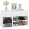 Banco Zapatero | Mueble Zapato Moderno | Armario Zapatero Madera Contrachapada Blanco Brillante 80x30x45cm Cfw6862485