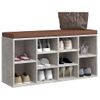 Banco Zapatero | Mueble Zapato Moderno | Armario Zapatero Madera Contrachapada Gris Hormigón 103x30x48 Cm Cfw8888248