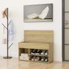 Banco Zapatero | Mueble Zapato Moderno | Armario Zapatero Madera Contrachapada Roble Sonoma 80x30x45 Cm Cfw1867700