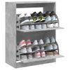 Zapatero | Mueble Zapato Moderno | Armario Zapatero 2 Cajones Abatibles Gris Hormigón 80x42x108 Cm Cfw9380360