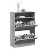 Zapatero | Mueble Zapato Moderno | Armario Zapatero 2 Cajones Abatibles Gris Sonoma 80x34x116 Cm Cfw8506598