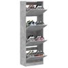 Zapatero | Mueble Zapato Moderno | Armario Zapatero 4 Cajones Abatibles Gris Hormigón 60x34x187,5cm Cfw3805623