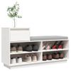 Zapatero | Mueble Zapato Moderno | Armario Zapatero De Madera Maciza De Pino Blanco 110x34x61 Cm Cfw2104760