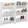 Zapatero De Pared 2 Uds | Mueble Zapato Moderno | Zapatero Blanco Brillo Contrachapada 60x18x90 Cm Cfw8091414