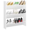 Zapatero De Pared | Mueble Zapato Moderno | Armario Zapatero Madera Contrachapada Blanco 80x18x90 Cm Cfw5294422