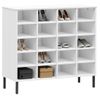 Zapatero | Mueble Zapato Moderno | Armario Zapatero Patas De Metal Oslo Madera Maciza Blanco 95x35x86 Cm Cfw5893011