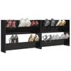 Zapateros De Pared 2 Uds | Mueble Zapato Moderno | Zapatero Contrachapada Negro Brillo 80x18x60 Cm Cfw3405427