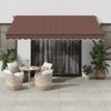 Toldo Retráctil Manual | Toldo Parasol | Toldo Exterior Marrón 400x300 Cm Cfw2597133