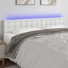 Cabecero Cama Con Led | Panel De Cabecera Cuero Sintético Blanco 160x5x78/88 Cm Cfw4979388