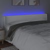 Cabecero Cama Con Led | Panel De Cabecera Cuero Sintético Blanco 163x16x78/88 Cm Cfw9099862